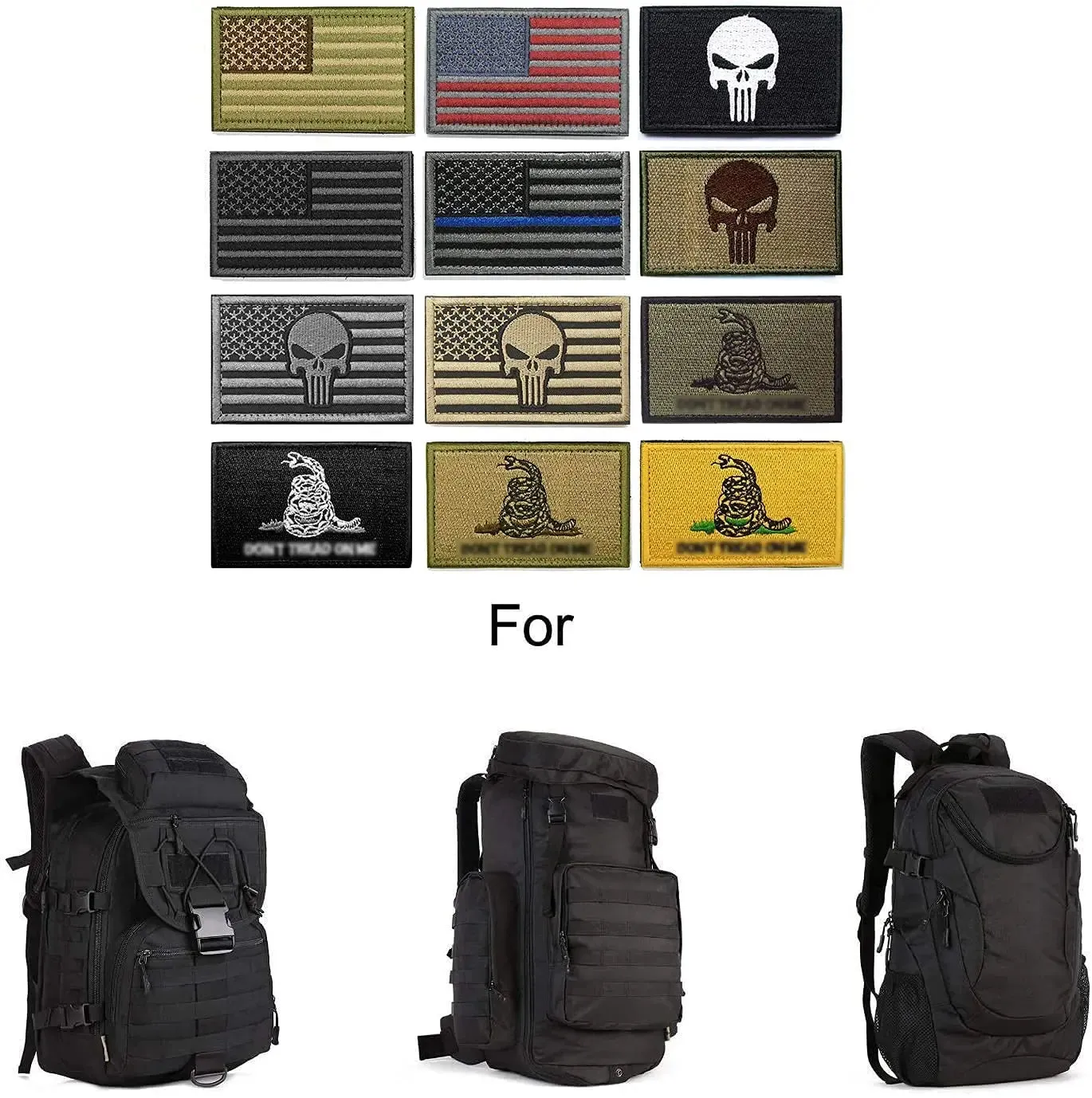 12 Pieces American Flag Tactical Morale Military Patches Set