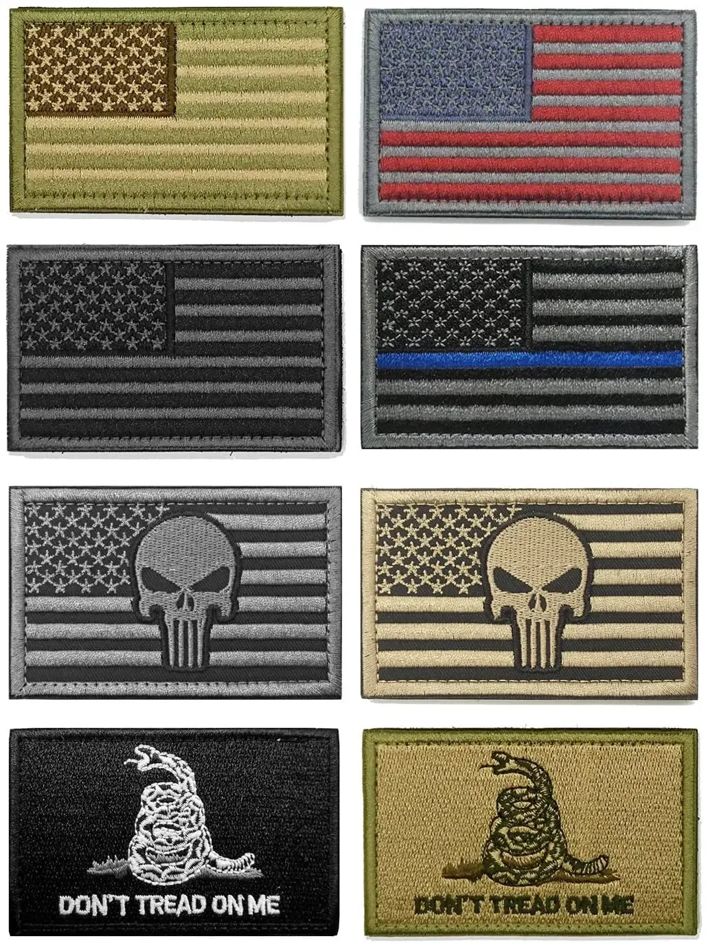 12 Pieces American Flag Tactical Morale Military Patches Set