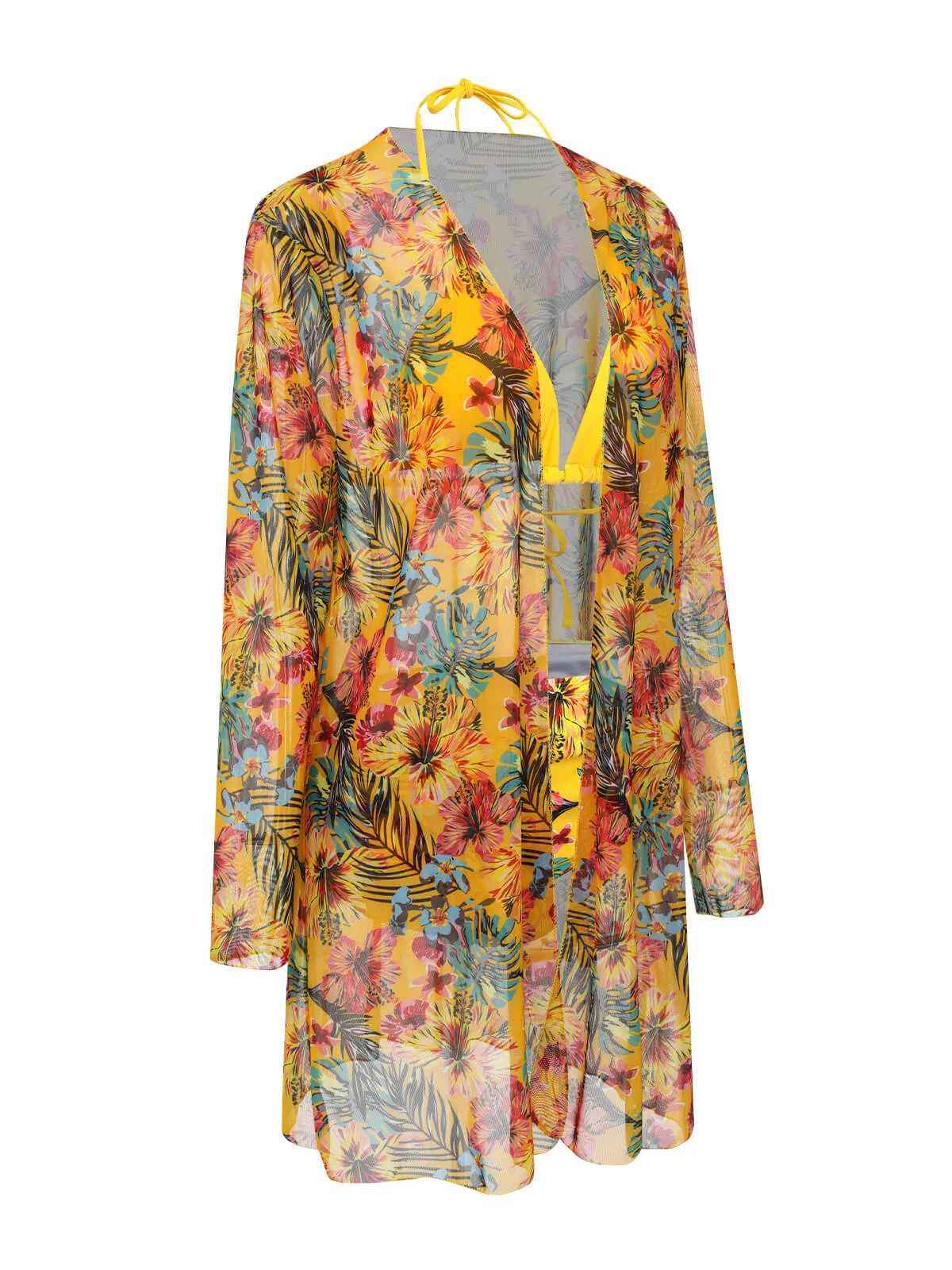 1960s Tropical Halter Bikini Set & Cover-Up