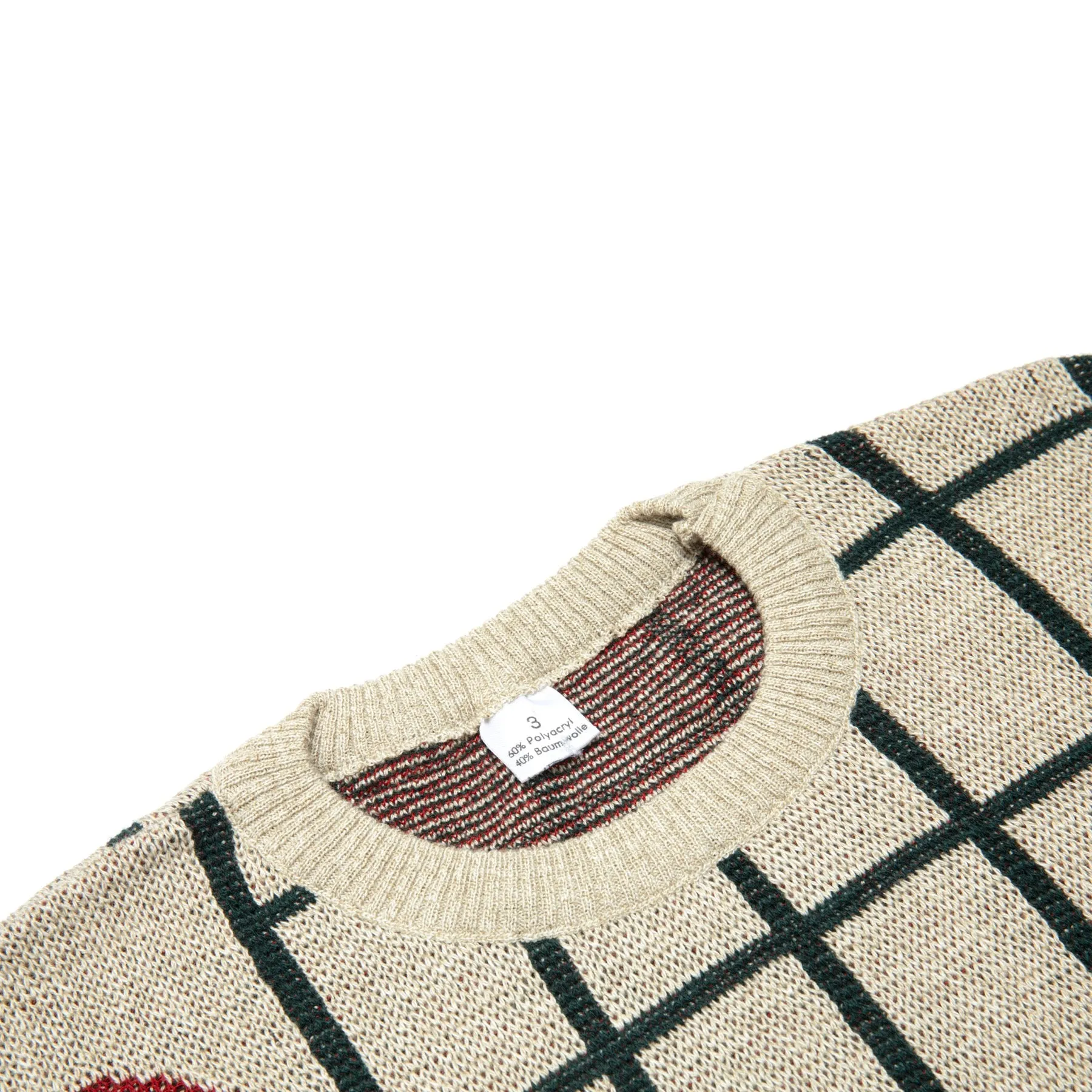 80s, Jacquard Knit, Drop Shoulder Construction, Postmodern