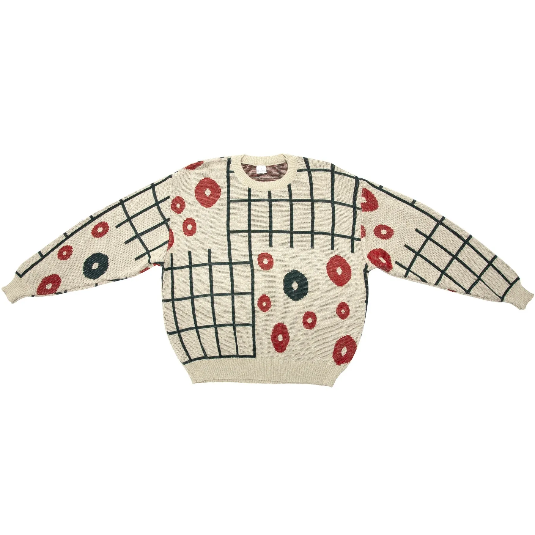 80s, Jacquard Knit, Drop Shoulder Construction, Postmodern