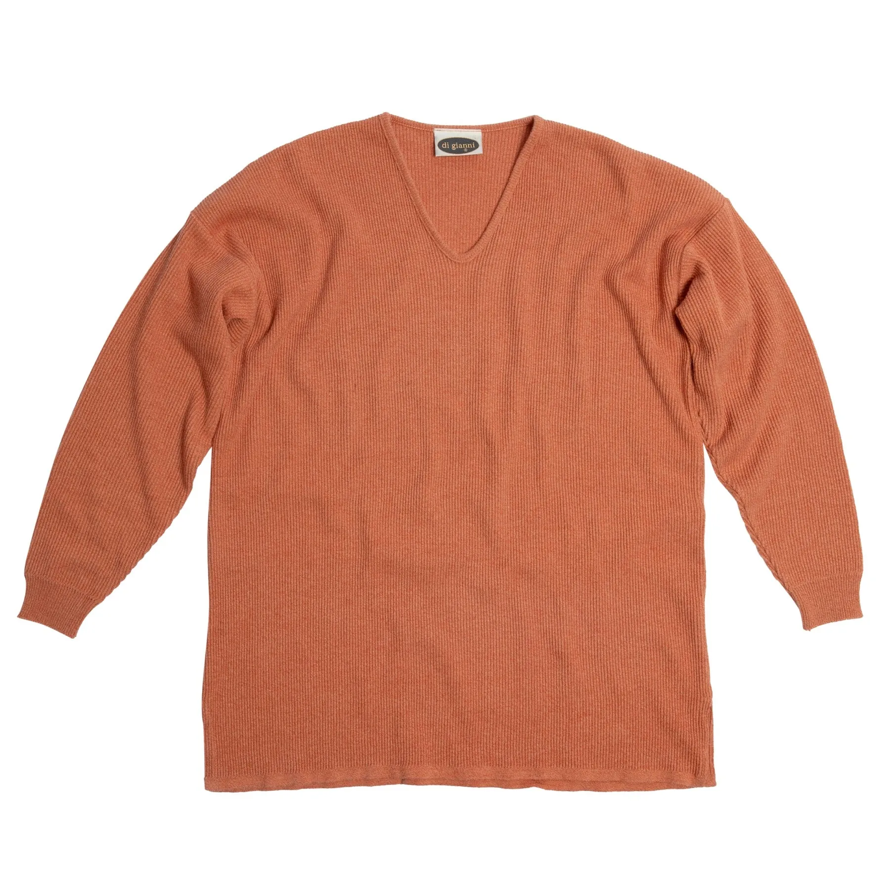 80s Vintage LYS Rib Knit Bind Off V Neck Pullover