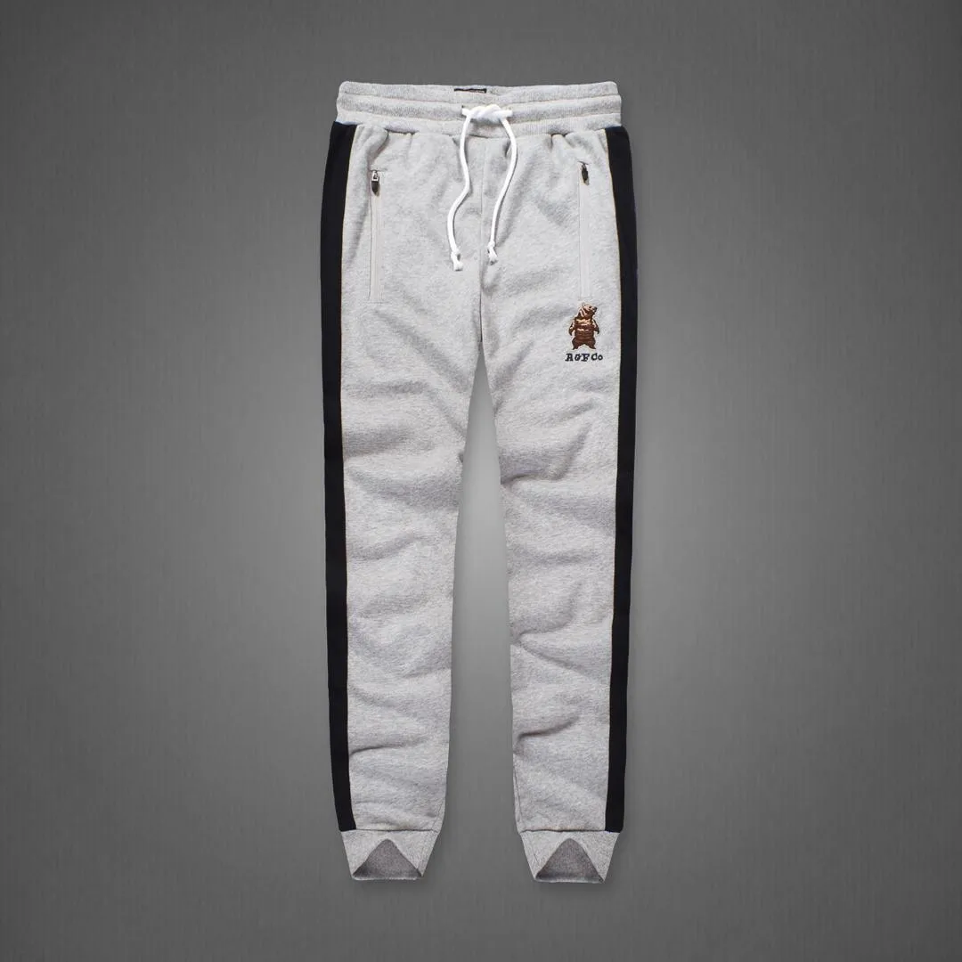 A&F Embroidered Bear Logo Designed Ash Joggers