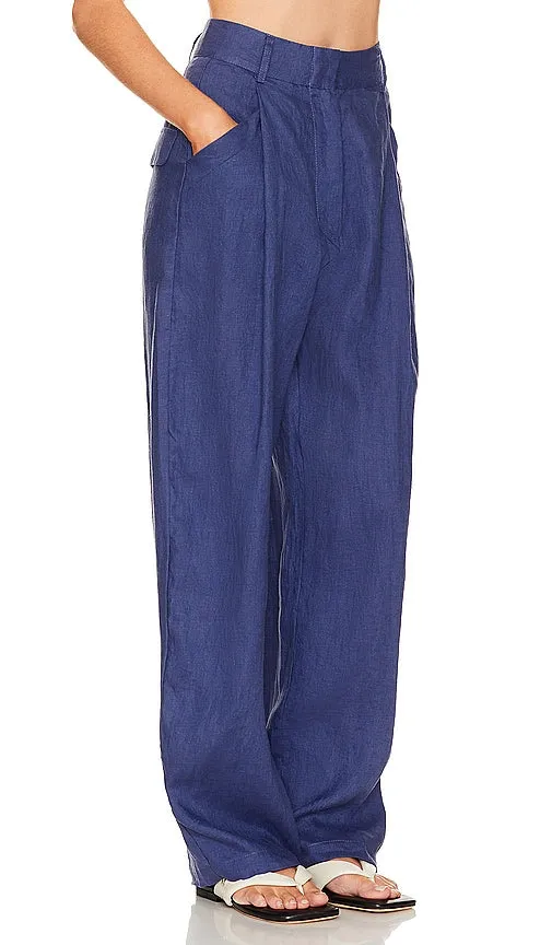 AEXAE High Rise Trouser in Navy