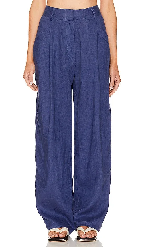 AEXAE High Rise Trouser in Navy