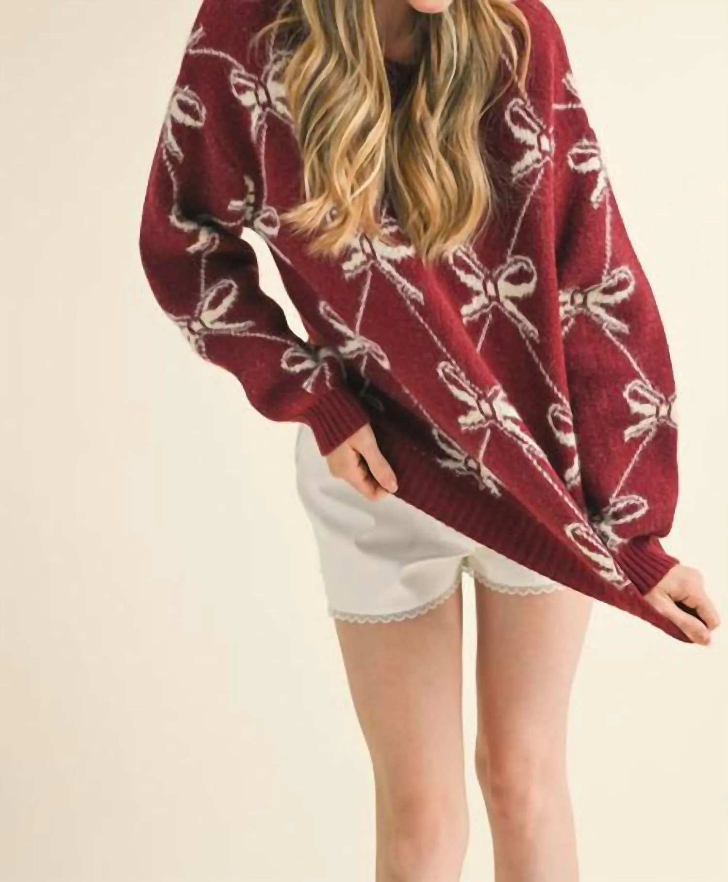 &Merci - Becca Ribbon Knit Pattern Sweater