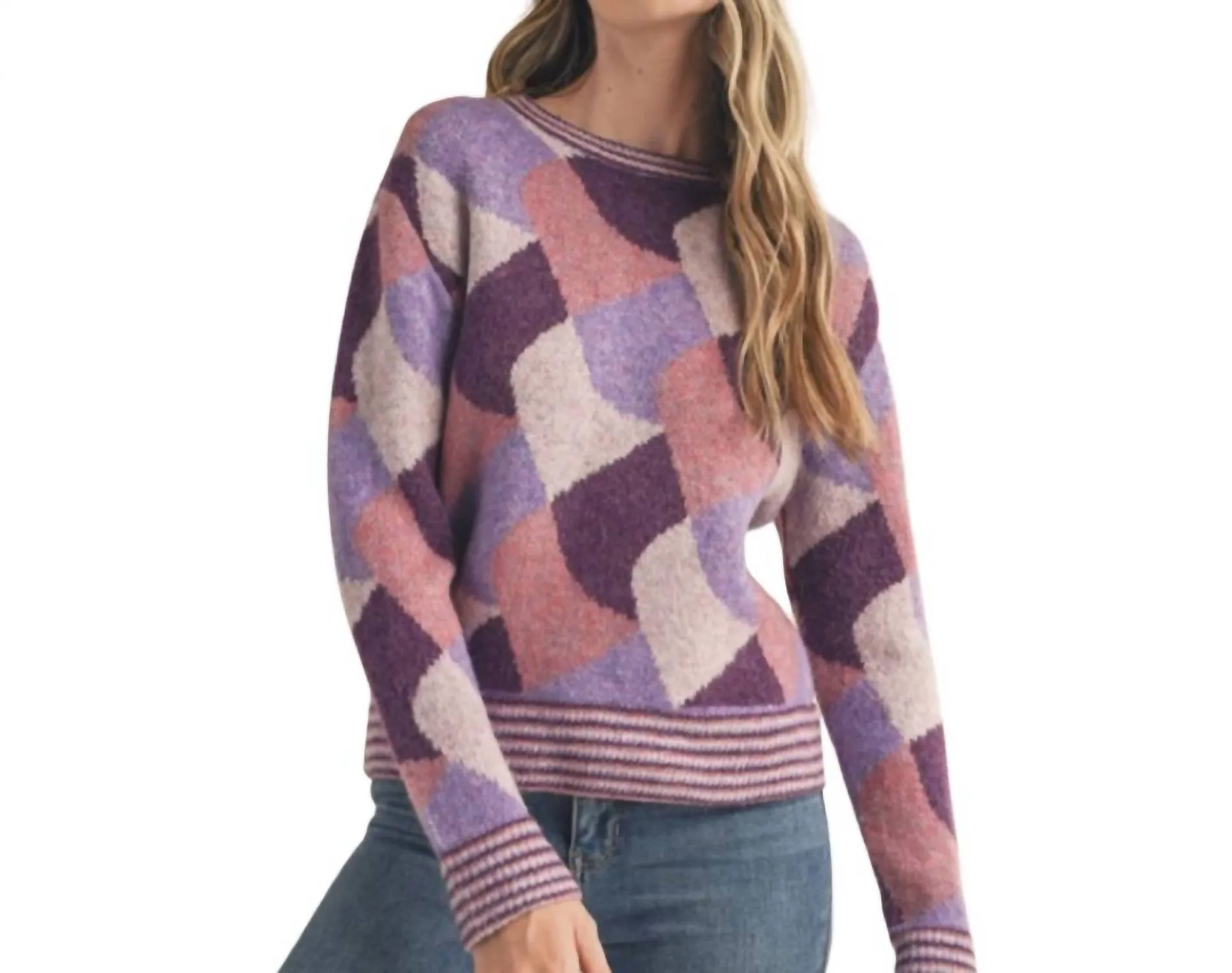 &Merci - Colorful Abstract Knit Sweater