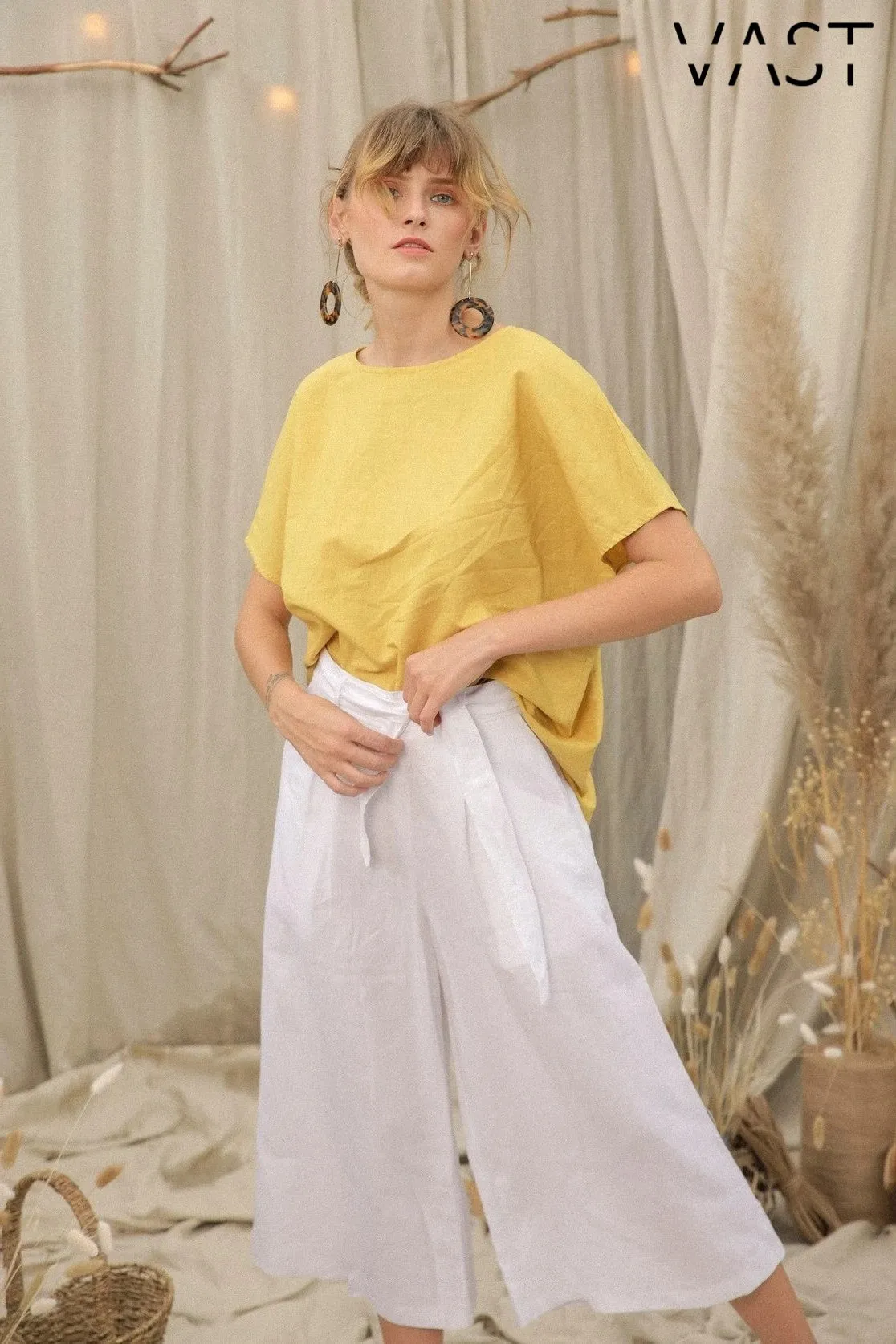 Andie Square Linen Top