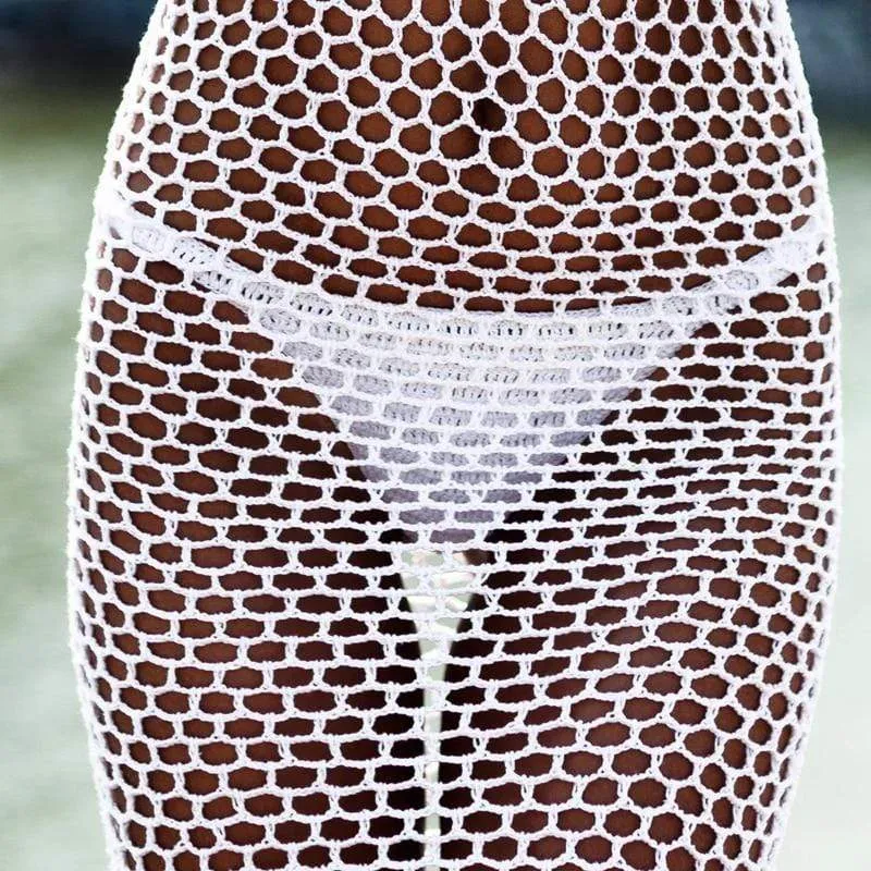 Backless Crochet Beach Cover Up