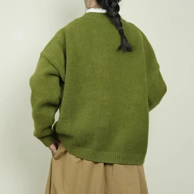 Cozy Vintage Knit Sweater Jacket for Women Relaxed Fall Style