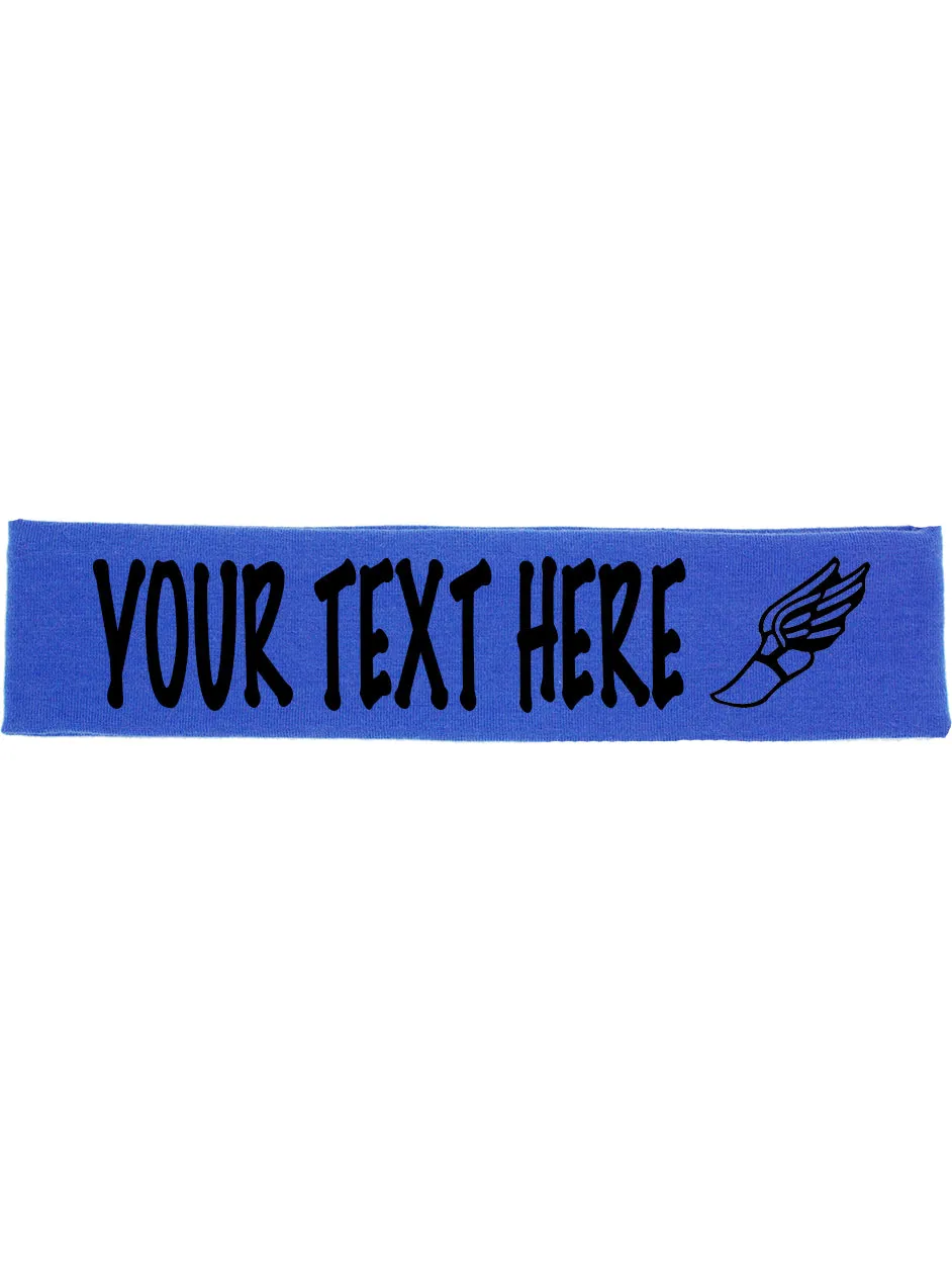 Custom Track & Field Cotton Headband - Flat (Non Sparkle) Letters!