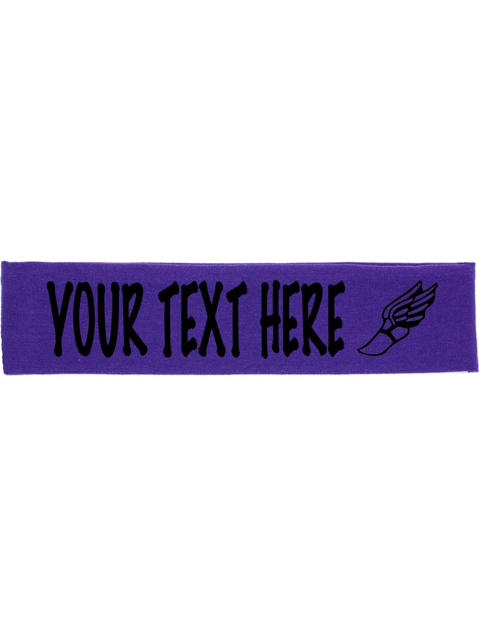 Custom Track & Field Cotton Headband - Flat (Non Sparkle) Letters!