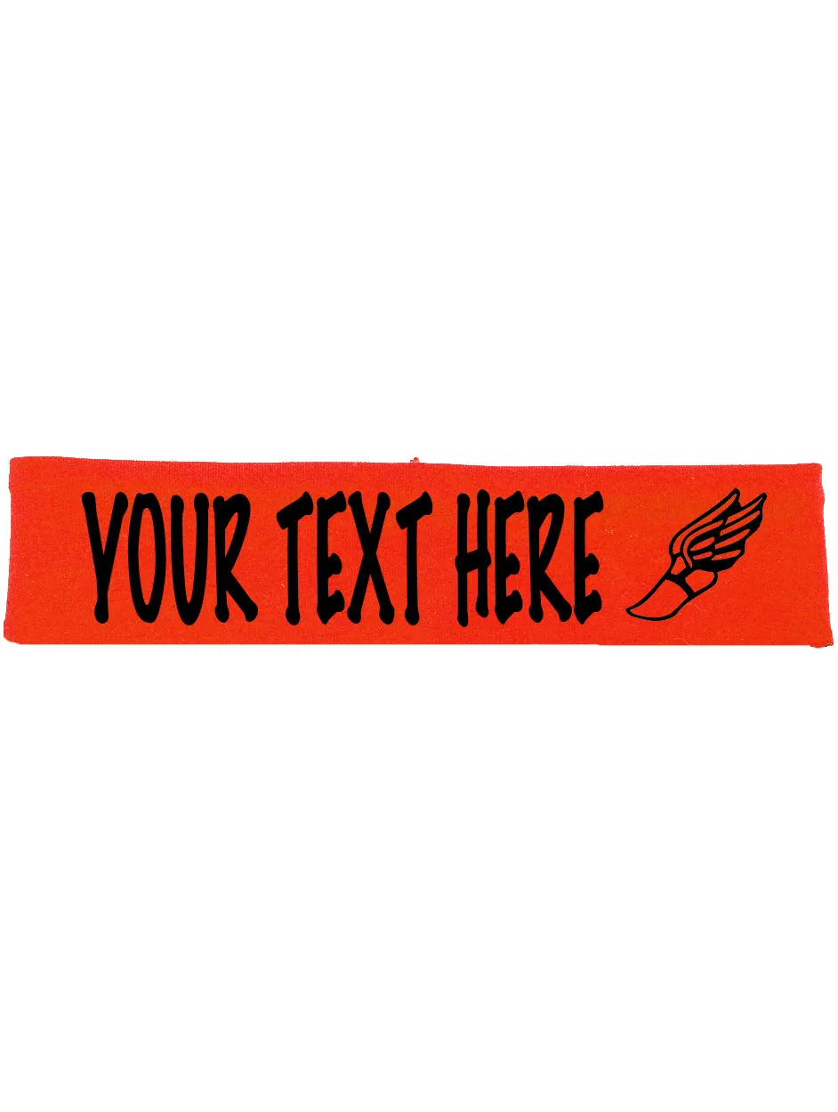 Custom Track & Field Cotton Headband - Flat (Non Sparkle) Letters!