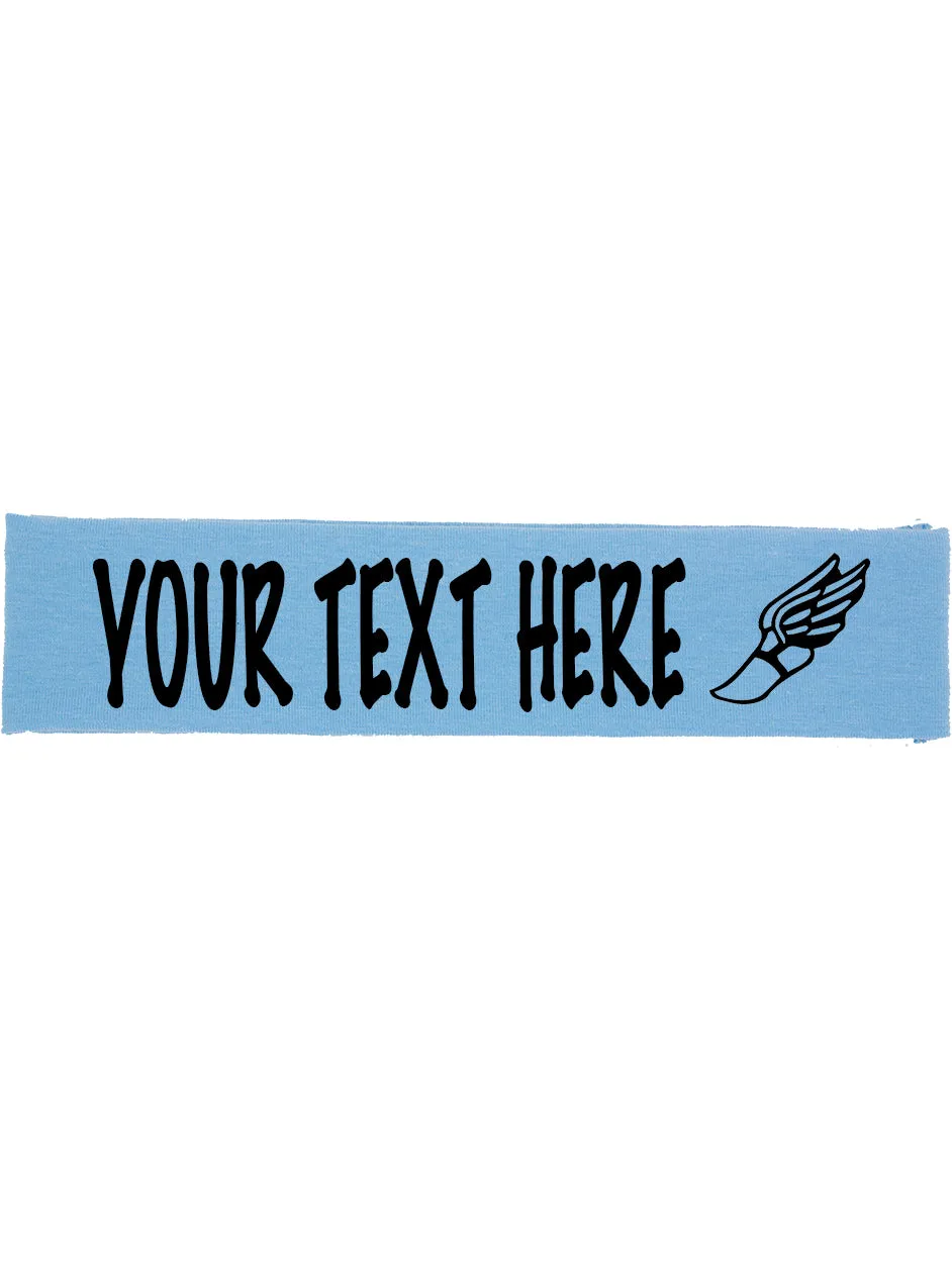 Custom Track & Field Cotton Headband - Flat (Non Sparkle) Letters!