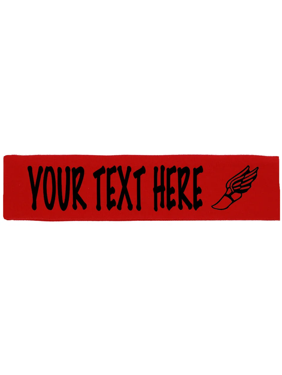 Custom Track & Field Cotton Headband - Flat (Non Sparkle) Letters!