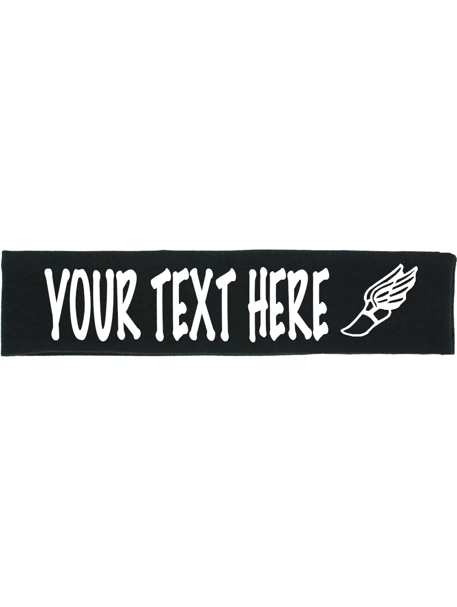 Custom Track & Field Cotton Headband - Flat (Non Sparkle) Letters!