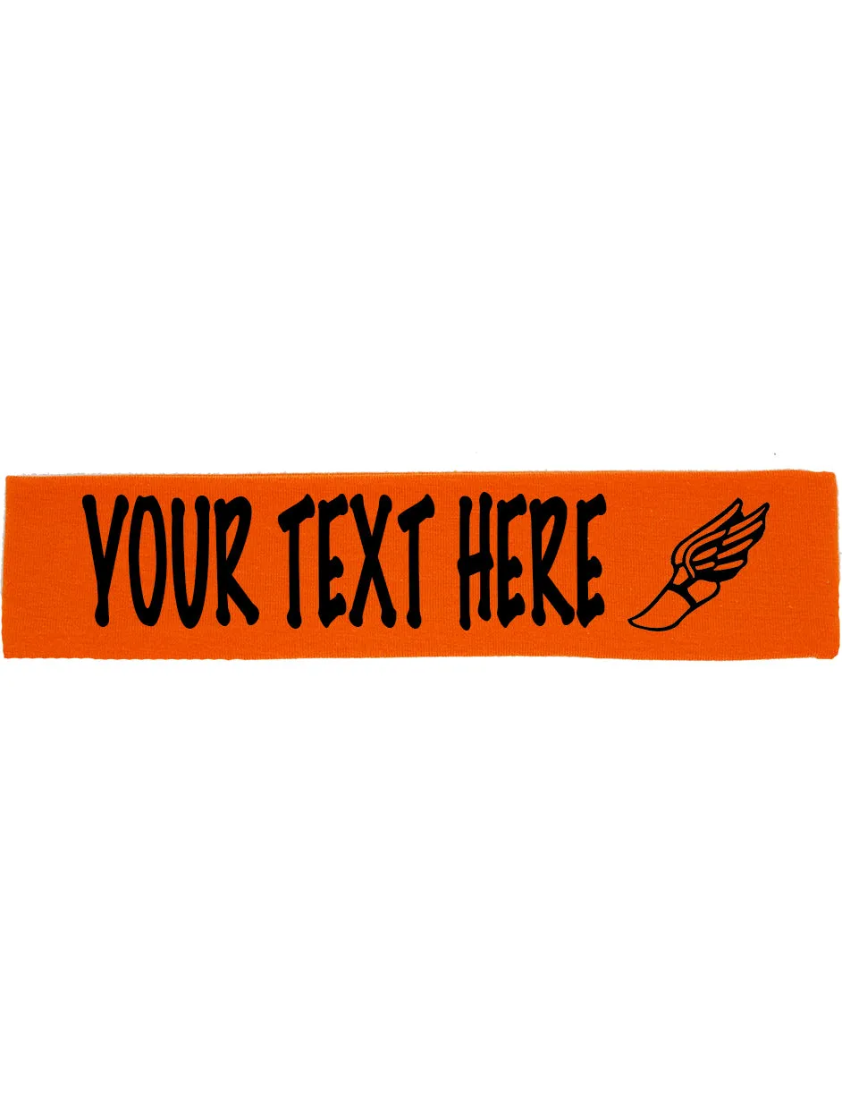 Custom Track & Field Cotton Headband - Flat (Non Sparkle) Letters!