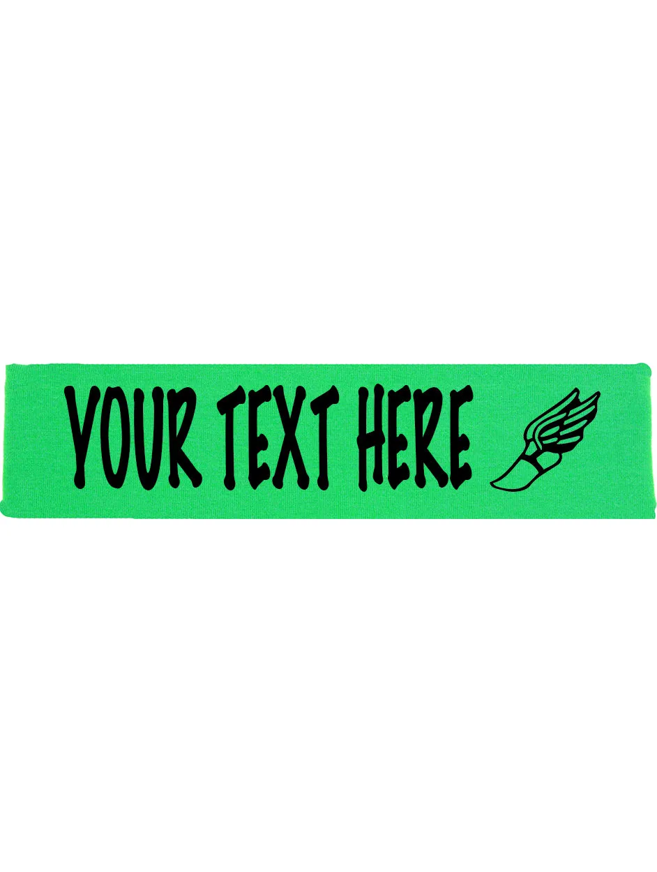 Custom Track & Field Cotton Headband - Flat (Non Sparkle) Letters!