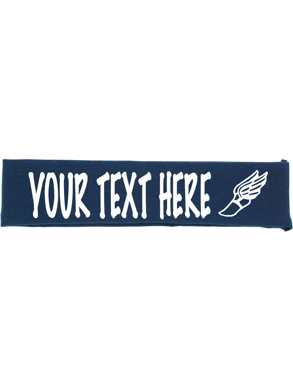 Custom Track & Field Cotton Headband - Flat (Non Sparkle) Letters!