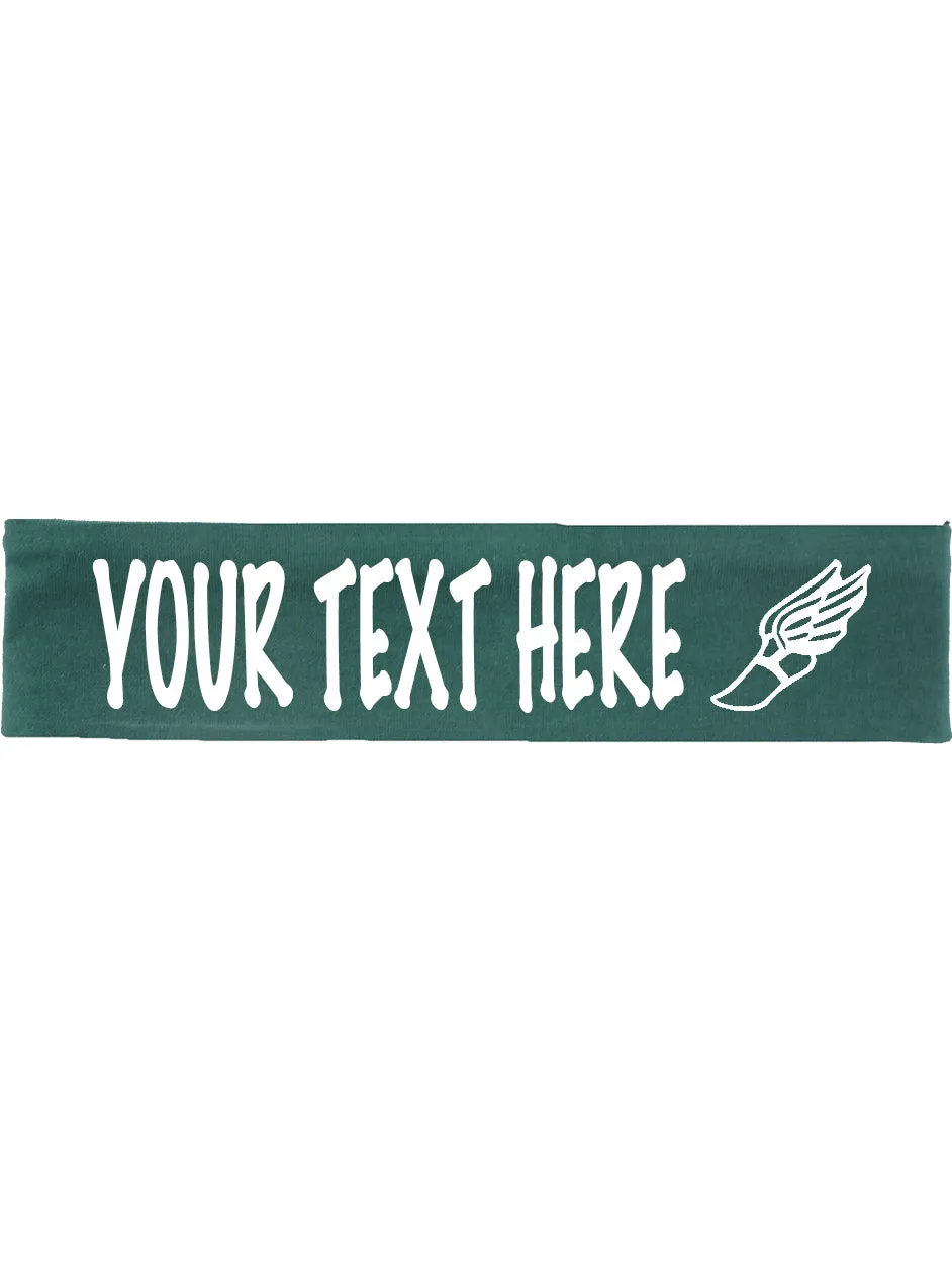 Custom Track & Field Cotton Headband - Flat (Non Sparkle) Letters!