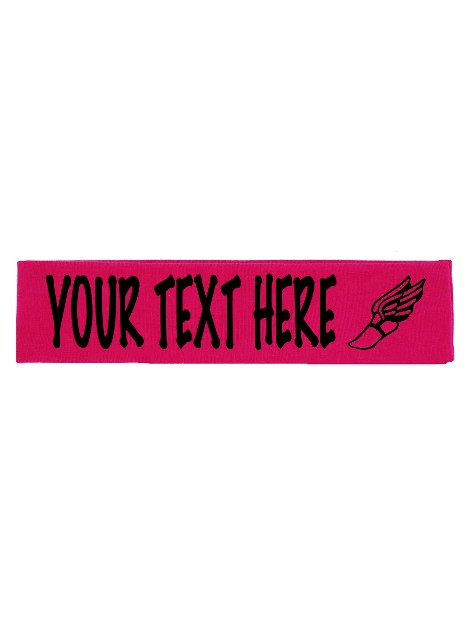 Custom Track & Field Cotton Headband - Flat (Non Sparkle) Letters!