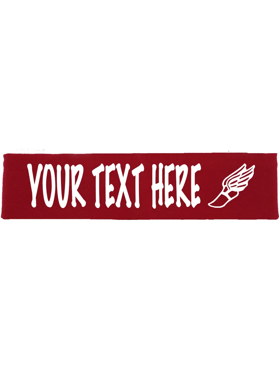 Custom Track & Field Cotton Headband - Flat (Non Sparkle) Letters!
