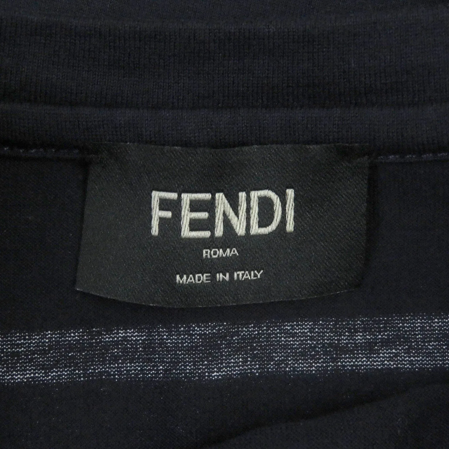 Fendi Logo Print LOVE Cotton T-shirt Navy