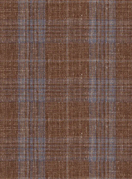 Italian Murano Eduado Brown Wool Linen Pants