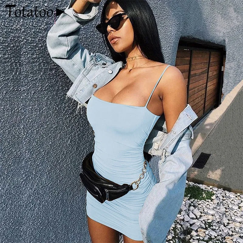 Lace Up V Neck Ruched Bodycon Mini Dress