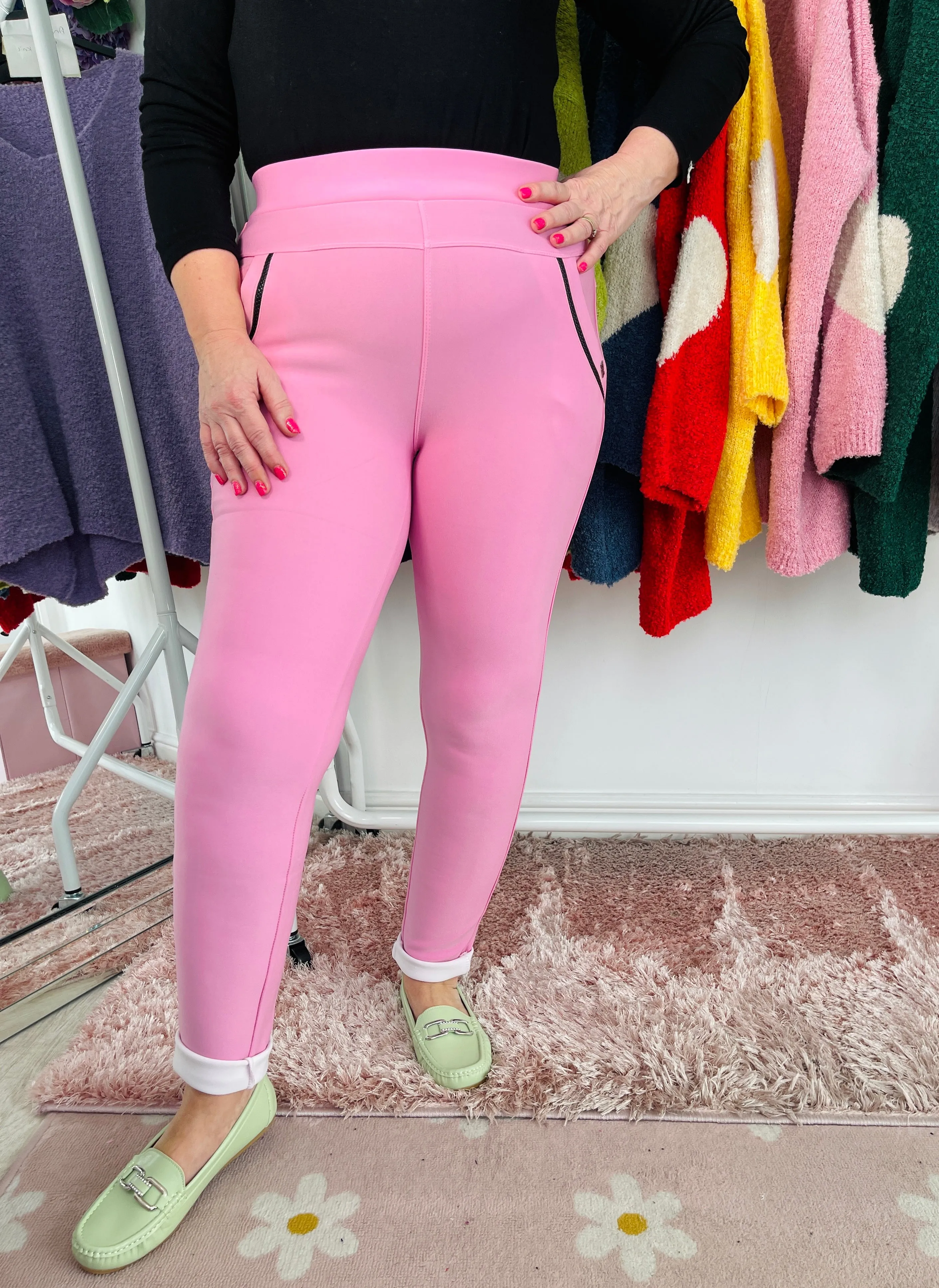 Linda Super Stretchy Treggings - Candy Pink