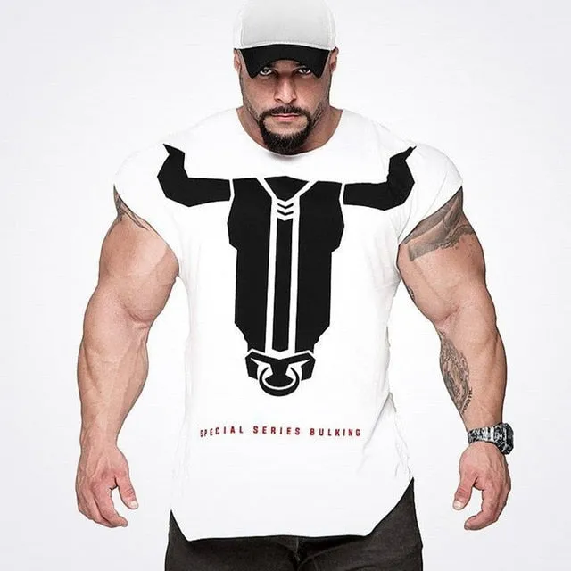 Ryan Designs Men Gyms Fitness Bodybuilding Skinny T-shirt