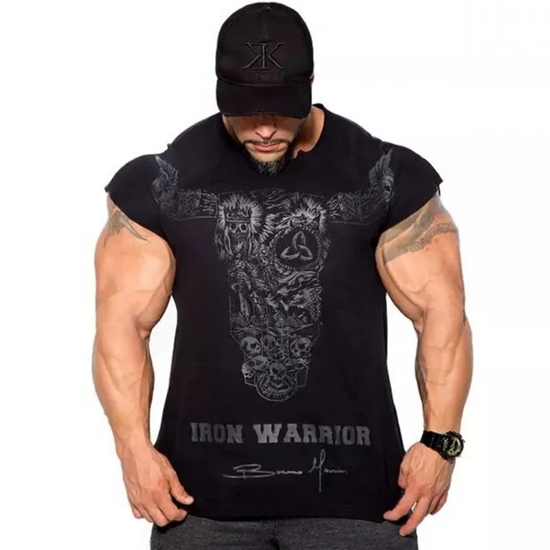 Ryan Designs Men Gyms Fitness Bodybuilding Skinny T-shirt