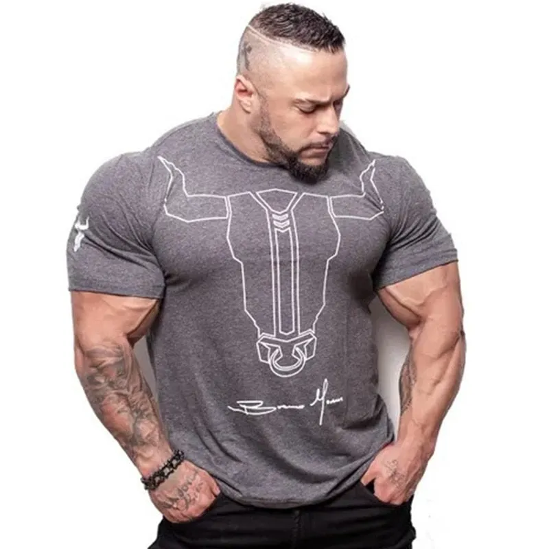 Ryan Designs Men Gyms Fitness Bodybuilding Skinny T-shirt