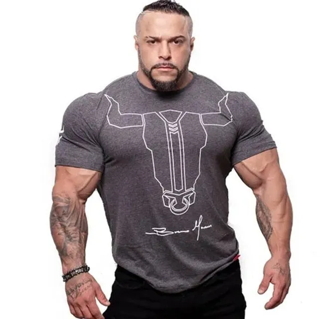 Ryan Designs Men Gyms Fitness Bodybuilding Skinny T-shirt