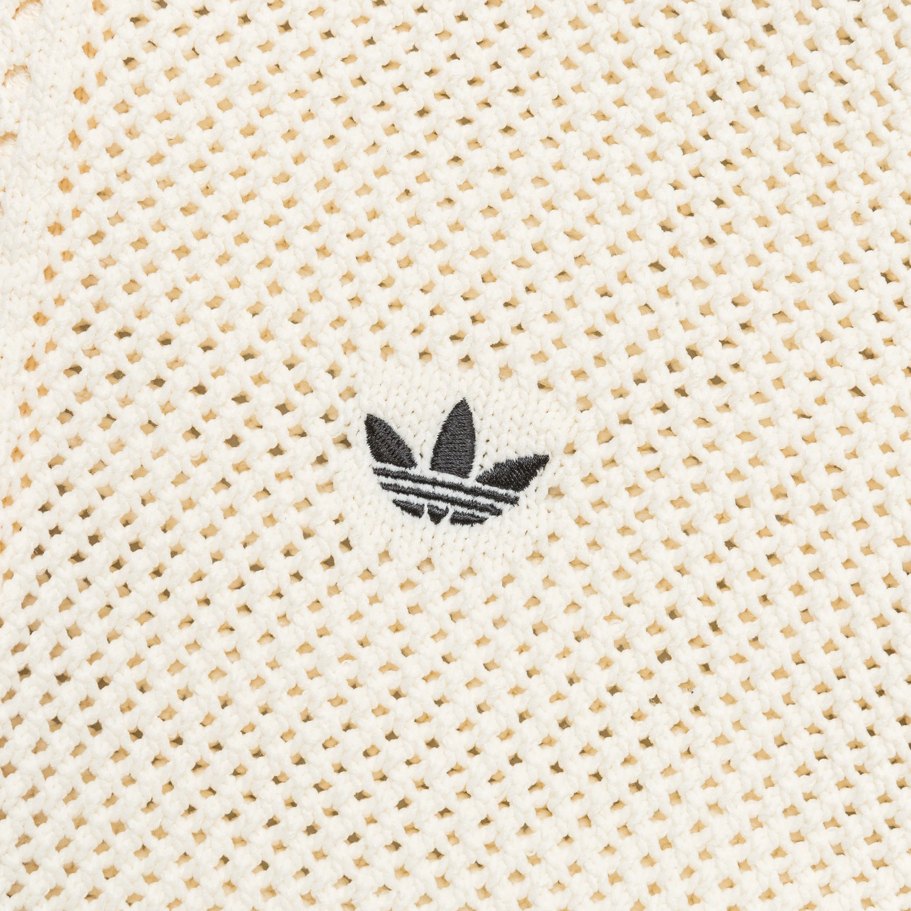 Womens Crochet Track Top - Wonder White