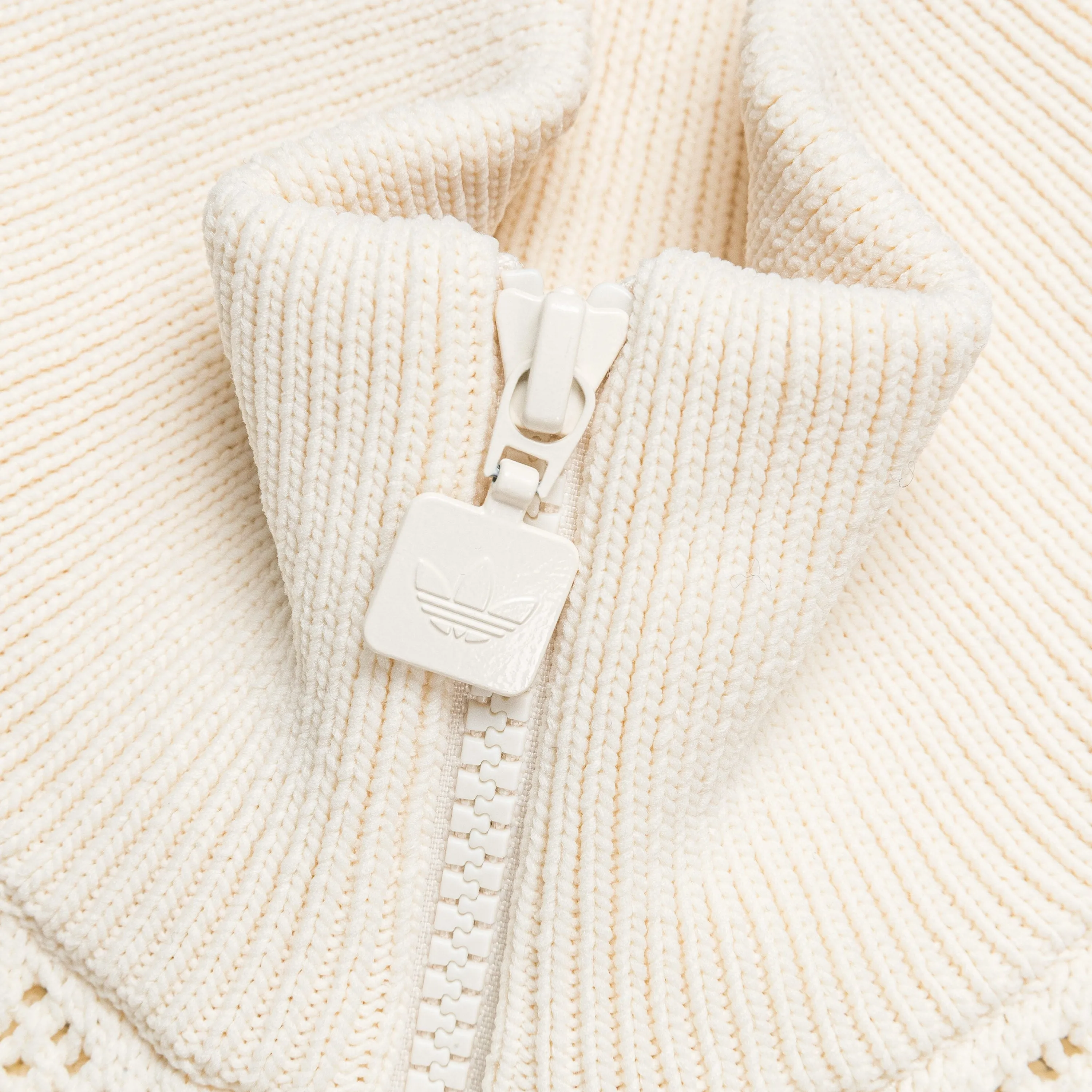 Womens Crochet Track Top - Wonder White