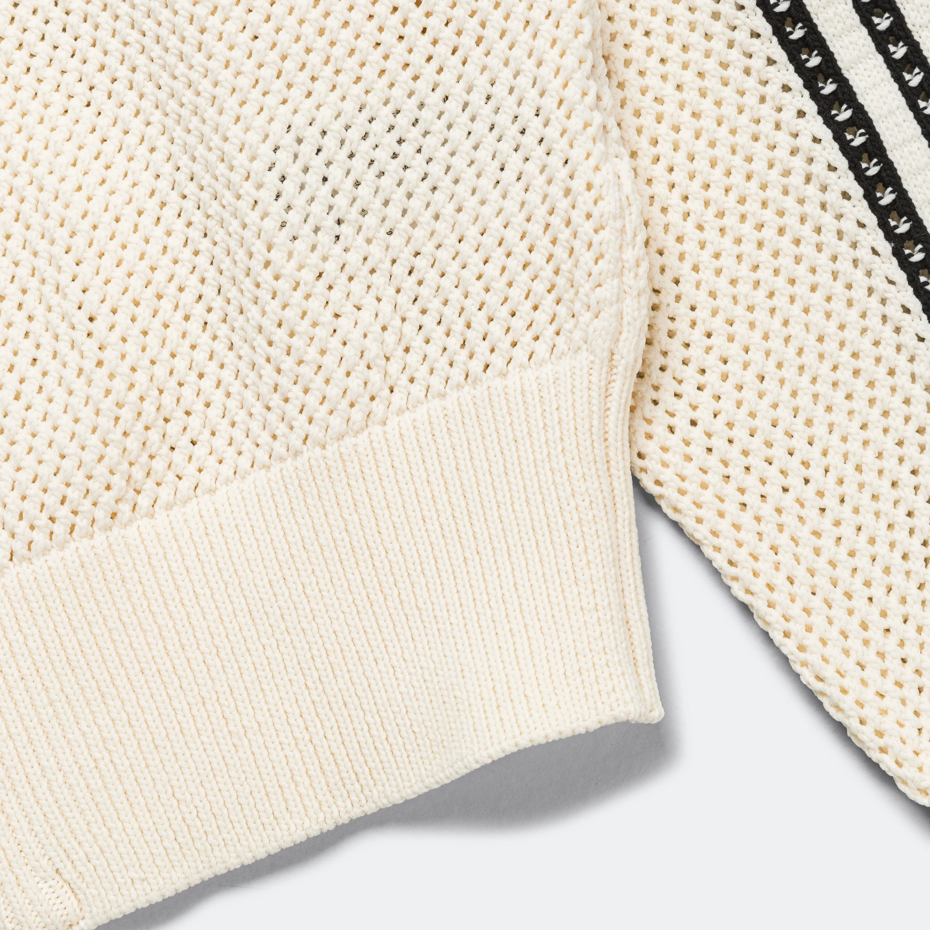 Womens Crochet Track Top - Wonder White