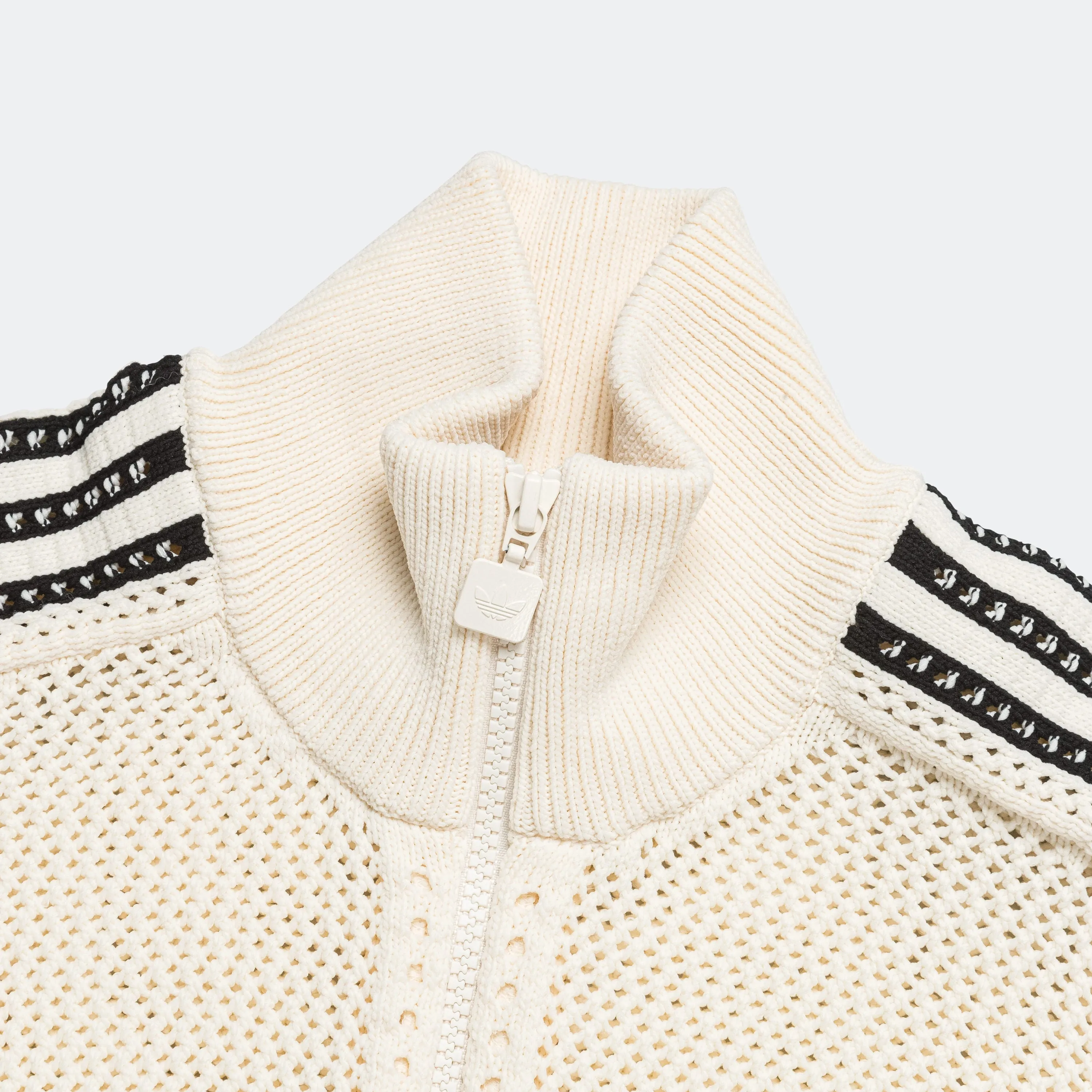 Womens Crochet Track Top - Wonder White