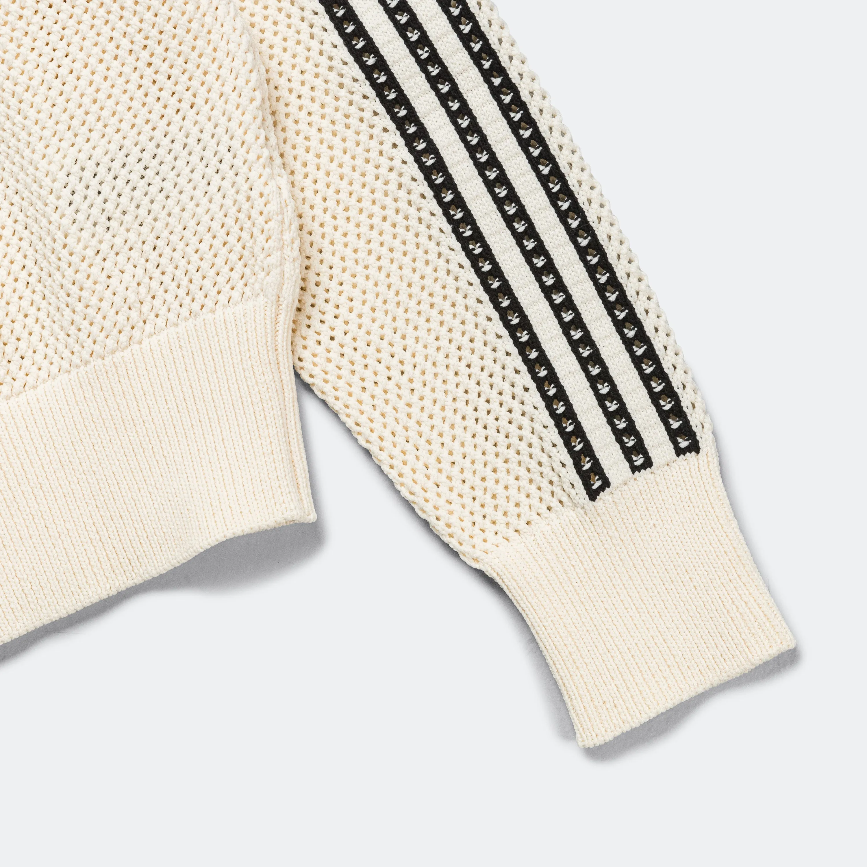 Womens Crochet Track Top - Wonder White